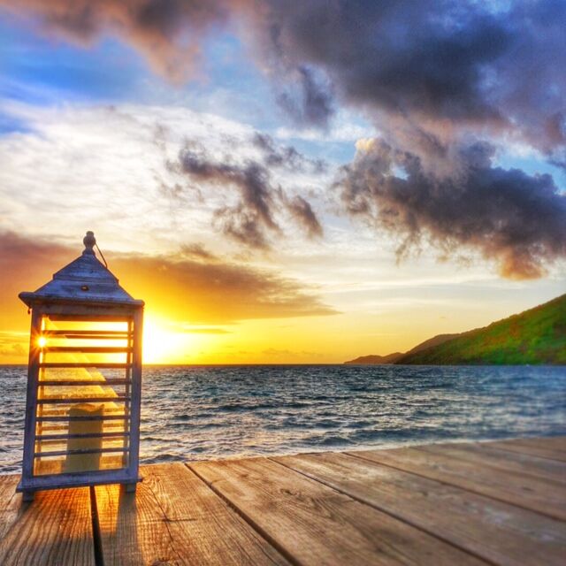 Sunset at Saba Rock, North Sound
