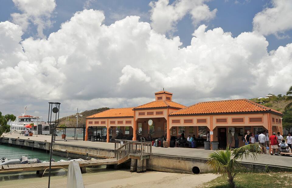 The Cruz Bay ferry terminal, where the boats from St. Thomas land
