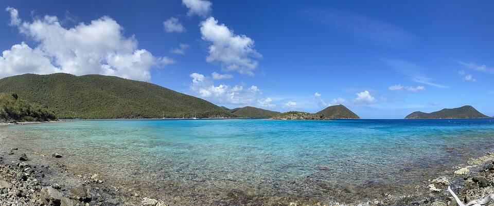 Leinster Bay and Waterlemon Cay from the Leinster Bay Trail
