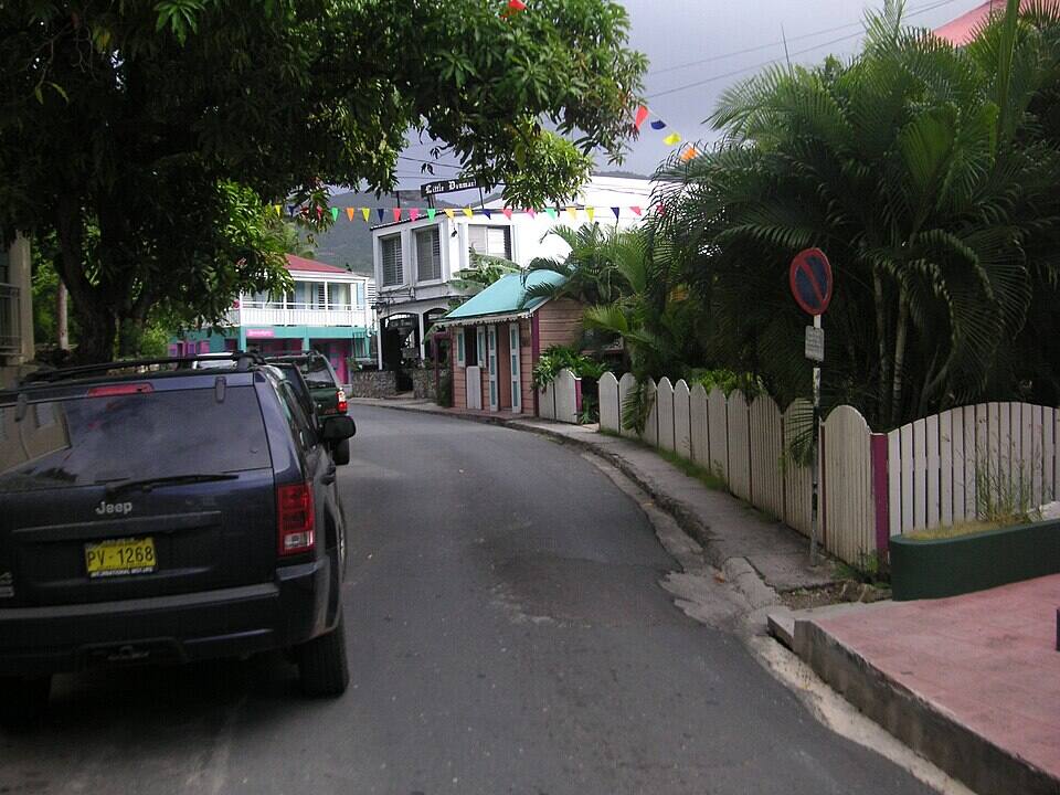 Main Street, Road Town: the narrow old street a block back from the waterfront
